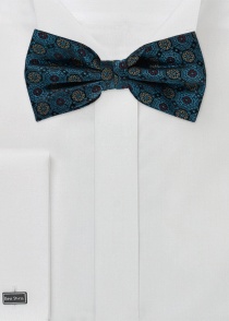 Cavalieri noeud papillon soie - Bleu ornement brun