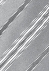 XXL-Krawatte Streifen silber weiß