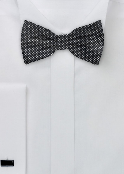 Elégant nœud papillon scintillant noir-argenté