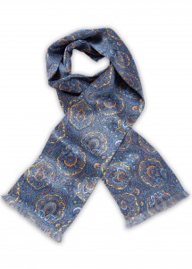 Lavallière bleu clair motif cachemire