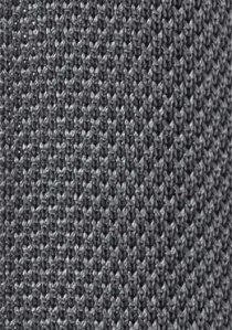 Cravate étroite gris foncé tricotée