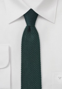 Cravate étroite vert sapin tricotée