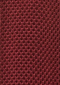 Cravate étroite rouge cuivre tricotée