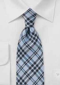 Cravate écossaise bleu clair et bleu foncé