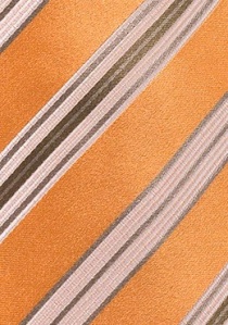 Cravate orange rayée marron