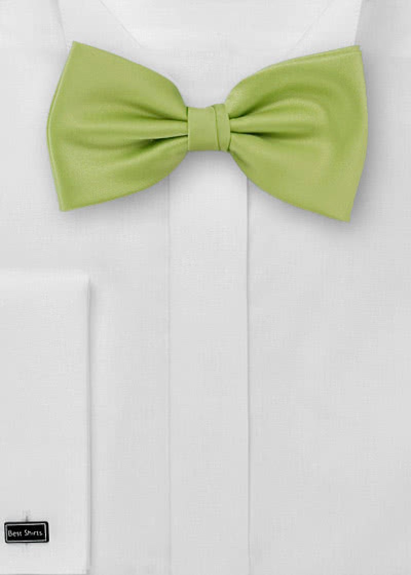 Noeud papillon vert clair vif unicolore