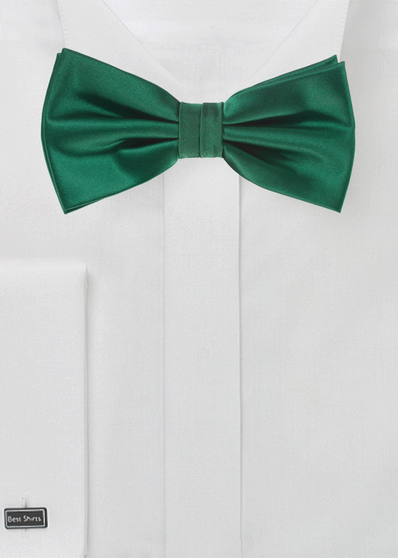 Noeud papillon en satin vert foncé