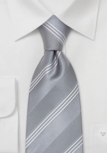 Cravate rayures argent