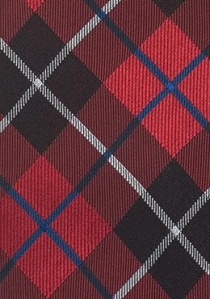 Cravate clip écossais rouge noir