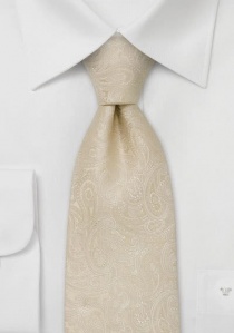 Cravate de mariage à clip Paisleys sur crème