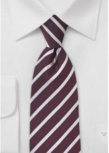Krawatte Business-Linien bordeaux weiß