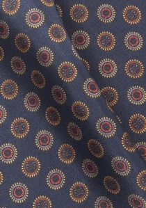 Cravate lavallière classique emblèmes bleu bronze