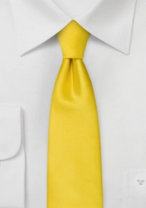 Cravate étroite jaune éclat unie
