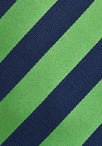 Cravate XXL rayée verte bleu marine