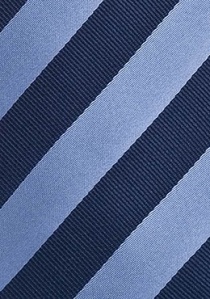 Cravate XXL bleue rayures larges