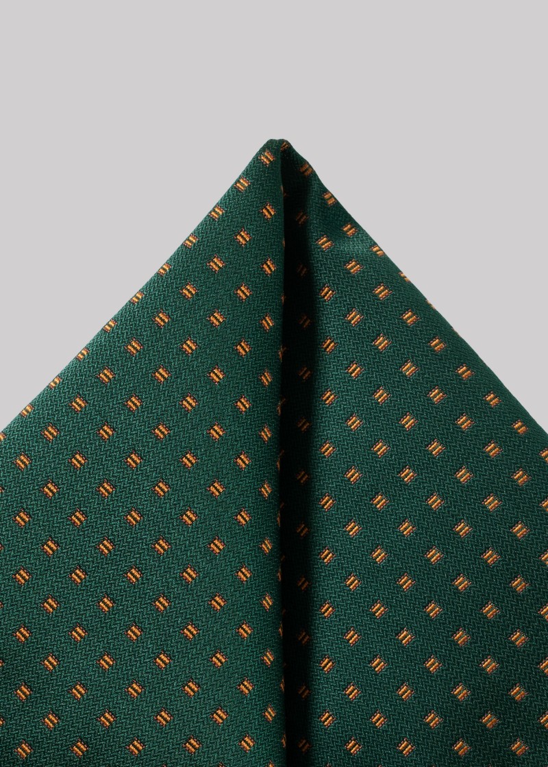 Pochette vert forêt avec motif orange
