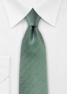 Cravate en soie verte avec motif
