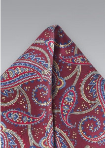 Einstecktuch Paisleymuster dunkelrot