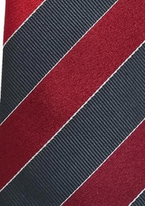 Cravate clip dessin rayé cerise rouge anthracite