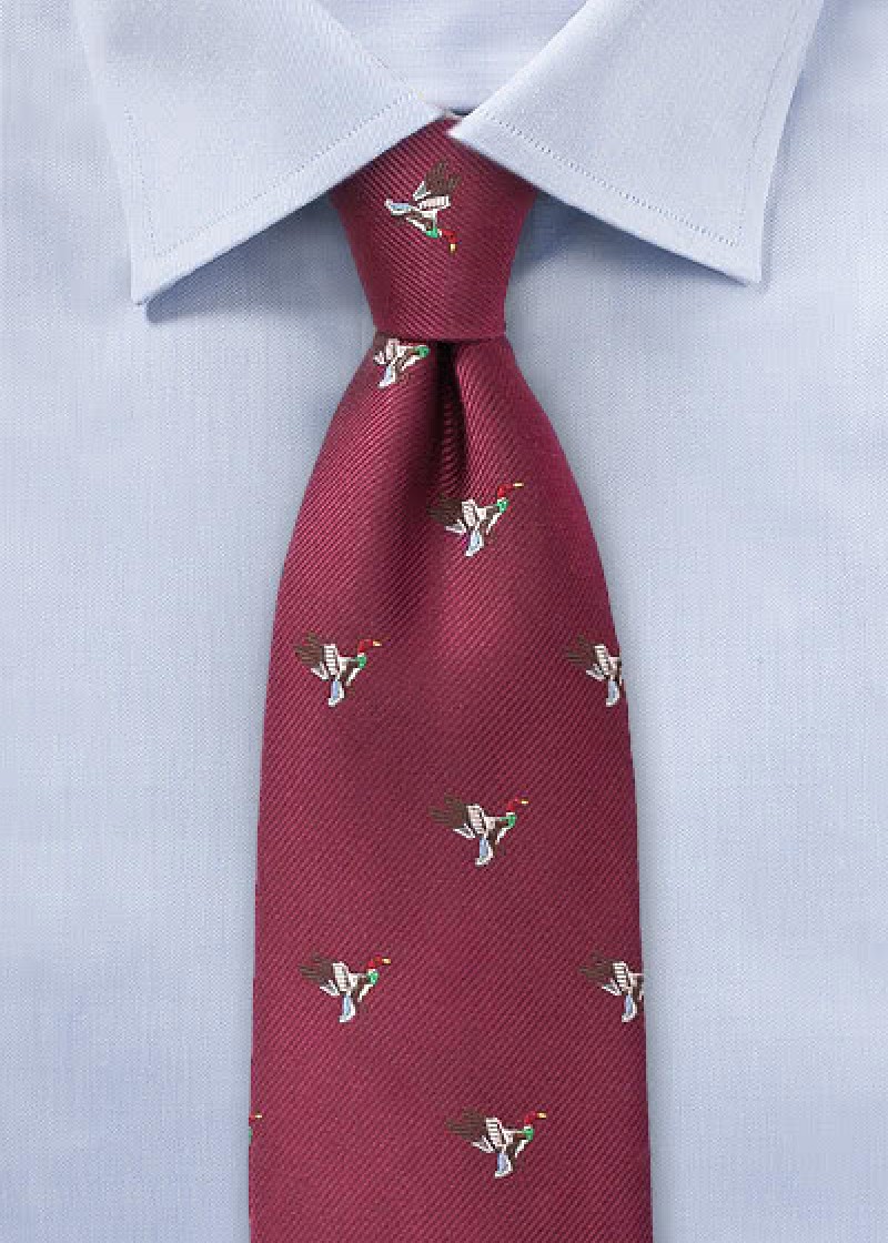 Cravate homme canard rouge moyen
