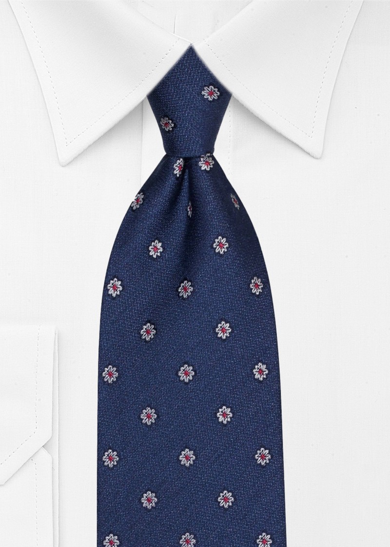 Cravate en soie XXL avec motif floral de Cavalieri
