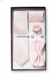 Coffret cadeau motif paisley blush-rose avec