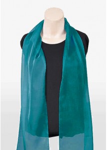 Étole femme mousseline vert pétrole