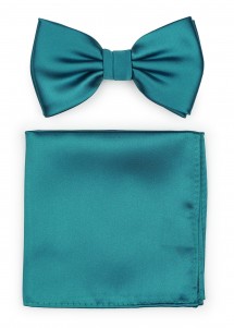 Noeud et foulard décoratif pour hommes en pétrole