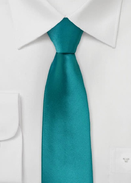 Cravate fine aus dem gleichen Stoff und Farbe