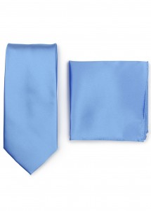 Cravate homme et foulard cavalier en set - bleu