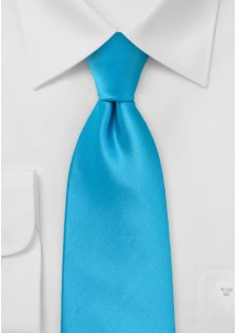 Cravate bleu cyan unie