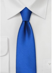 Cravate étroite bleu roi unie