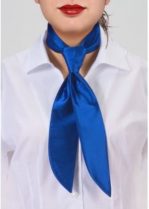 Cravate femme bleu roi unie