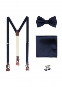 Ensemble de bretelles bleu foncé