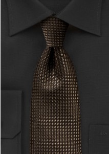 Cravate marron bronze à motif géométrique