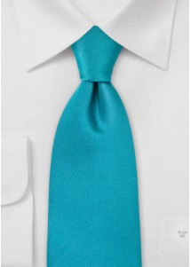 Cravate d'affaires satin bleu turquoise
