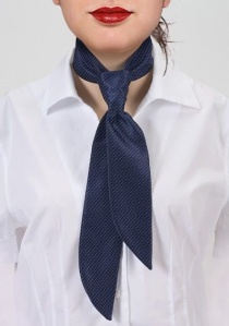Cravate de service pour dames, motif à pois, bleu