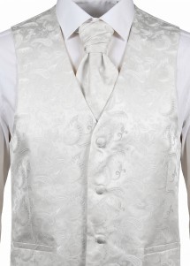 gilet de mariage ludique motif paisley (argent /