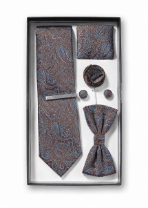Coffret cadeau motif Paisley bleu foncé avec