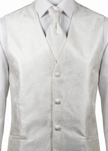 Gilet de mariage Paisley en kit Blanc