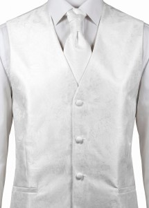 Gilet de mariage Paisley en kit (blanc)