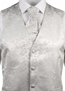 Gilet avec motif floral en set avec plastron et