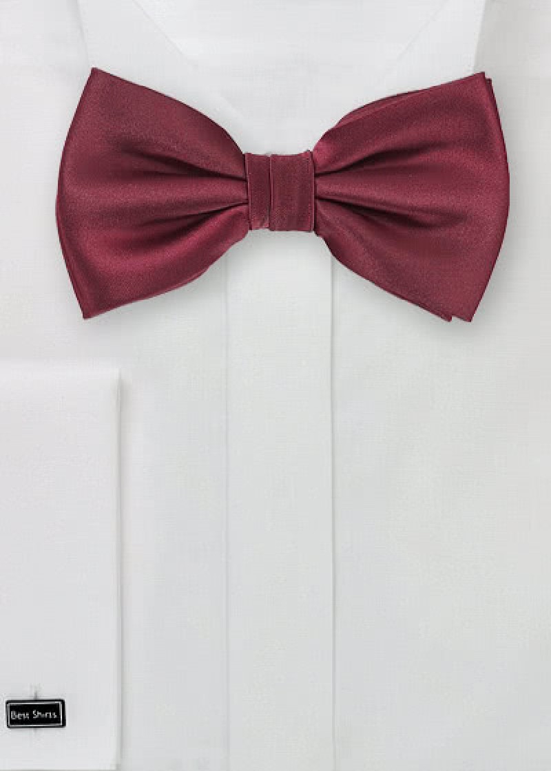 Noeud papillon rouge bordeaux uni