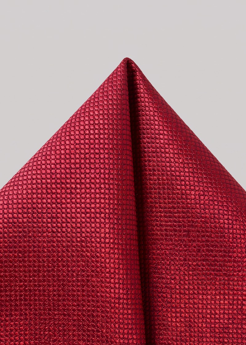 Pochette de costume unie rouge texturée