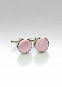 Boutons de manchette tissu rose pastel