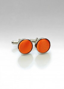 Boutons de manchettes tissu orange