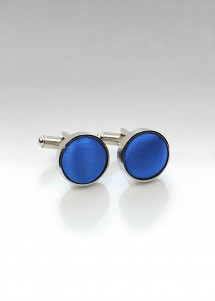 Boutons de manchettes tissu bleu opalescent