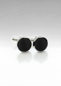 Boutons de manchettes tissu noir