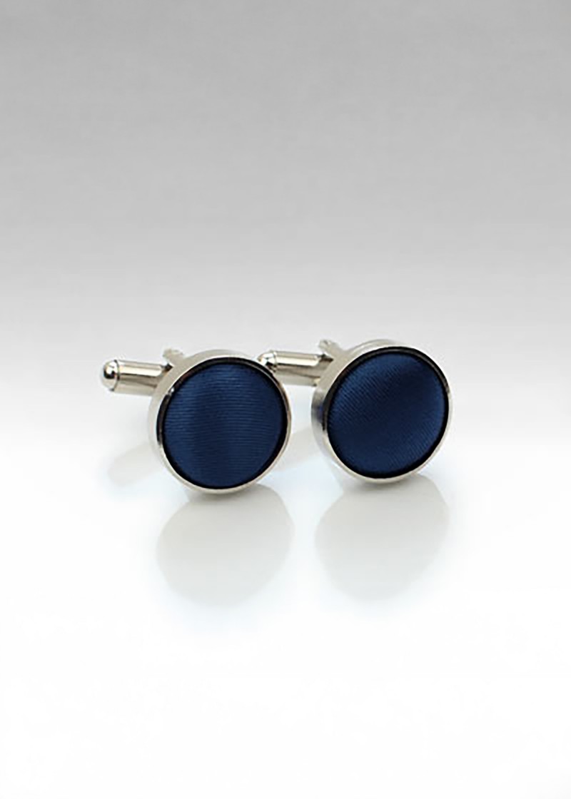 Boutons de manchette tissu bleu marine