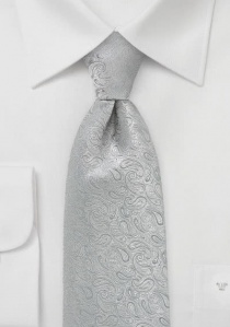 Cravate grise XXL imprimé cachemire